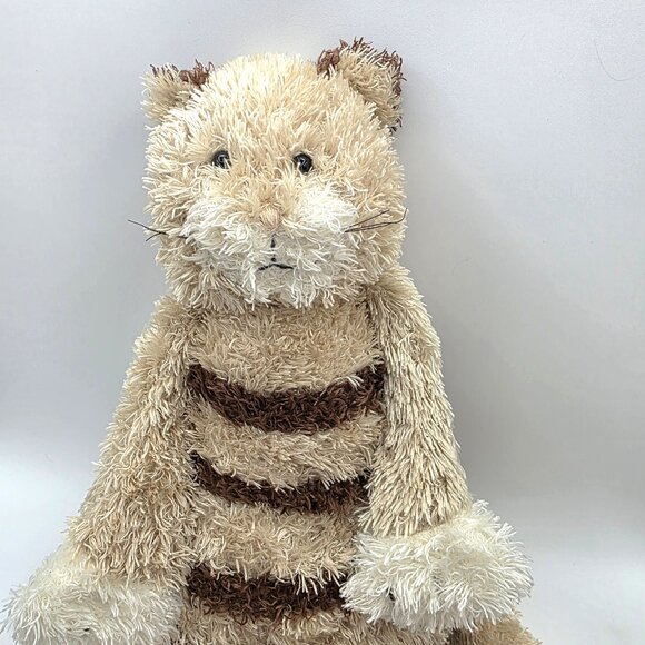 Jellycat Medium Bunglie Kitten Stuffed Plush Tan Brown Stripes Long Tail Retired - Picture 2 of 12